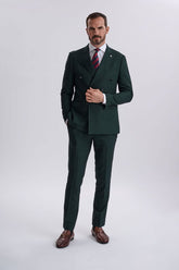 Regent Olive Double-Breasted Two Piece Suit